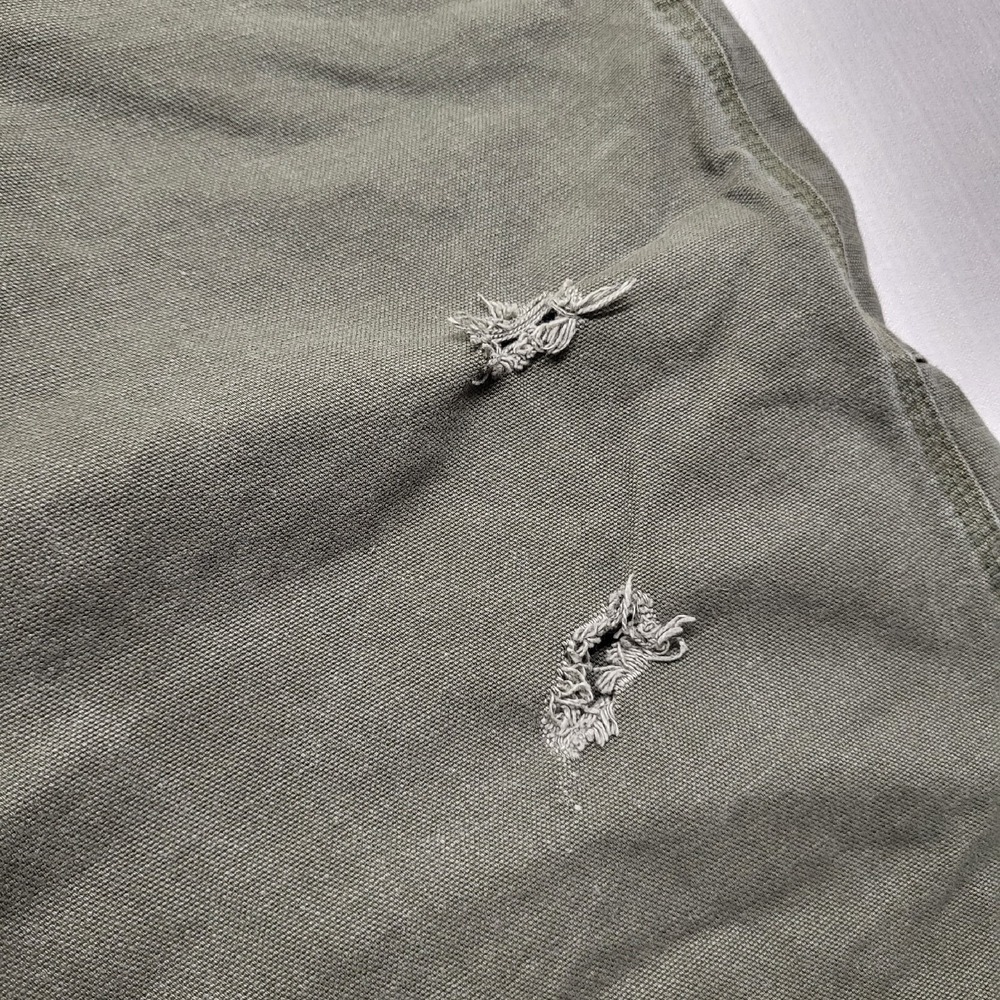 Carhartt Canvas Work Pants Mens Actual 36/33 Green Relaxed Carpenter Distressed - Picture 8 of 16
